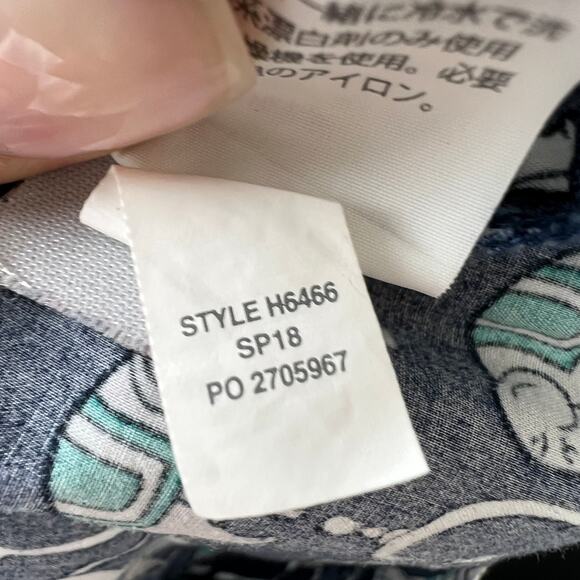 J CREW  Perfect Button-Up Blue Elephant Print Shirt Long Sleeve H6466 Slim Fit 4 - Picture 8 of 8